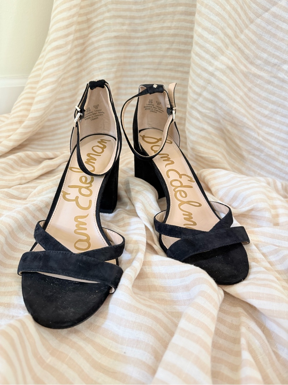 Sam Edelman Black Suede Block Heel